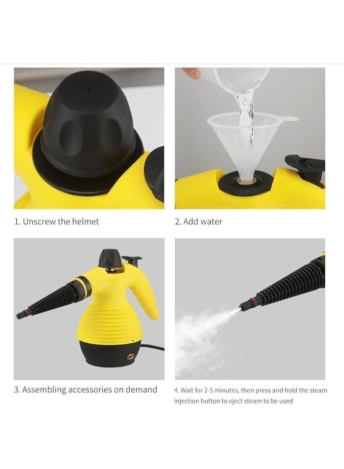 High Pressure Steam Cleaner 1000W – Handheld Steam Machine with Accessories, Kills 99.9% Bacteria, Removes Dirt, Grease & Odors for Home, Car & Baby Products - Image 3
